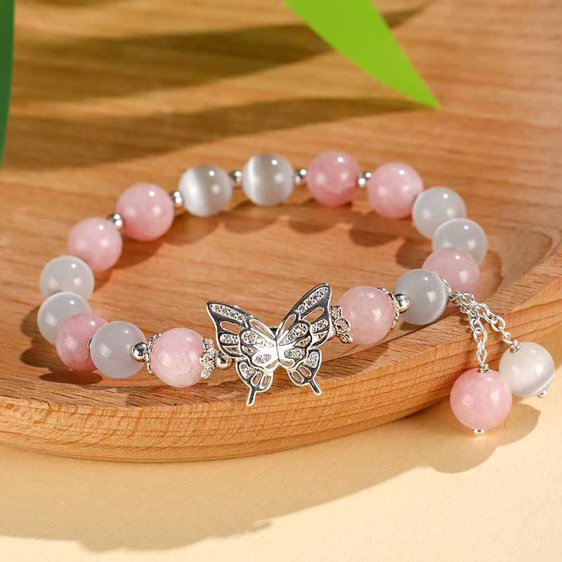 Nimara Ritual Chrysoberyl Cat's Eye Chalcedony Butterfly Love Bracelet