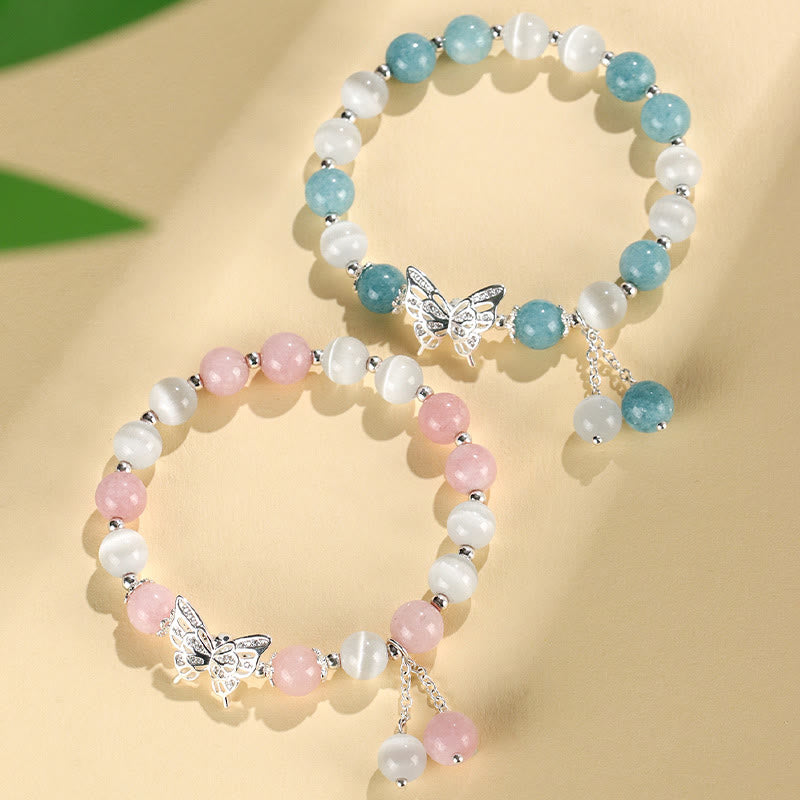 Nimara Ritual Chrysoberyl Cat's Eye Chalcedony Butterfly Love Bracelet
