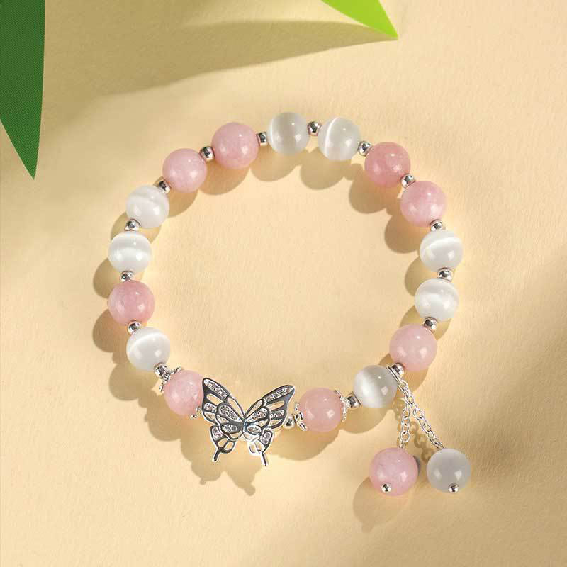 Nimara Ritual Chrysoberyl Cat's Eye Chalcedony Butterfly Love Bracelet