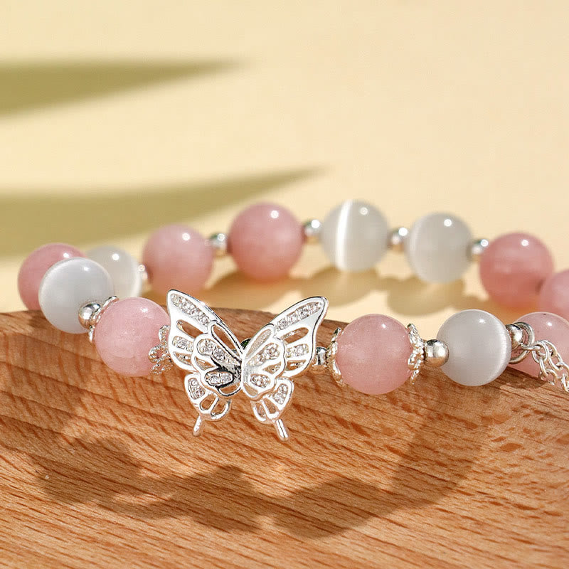 Nimara Ritual Chrysoberyl Cat's Eye Chalcedony Butterfly Love Bracelet