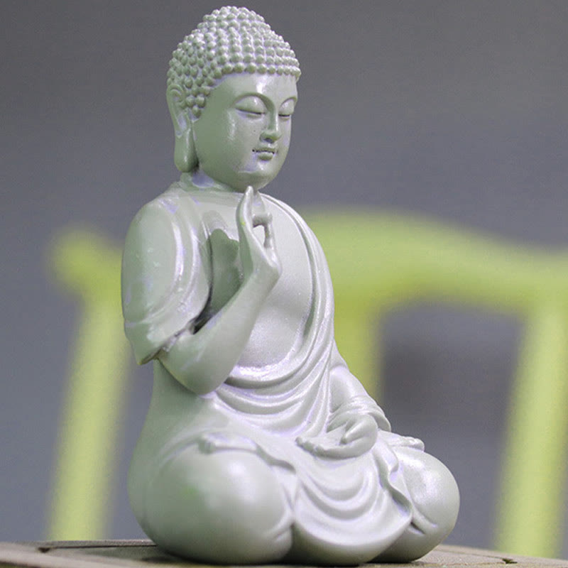 Nimara Ritual Small Meditation Prayer Resin Buddha Statue Compassion Home Desk Decoration