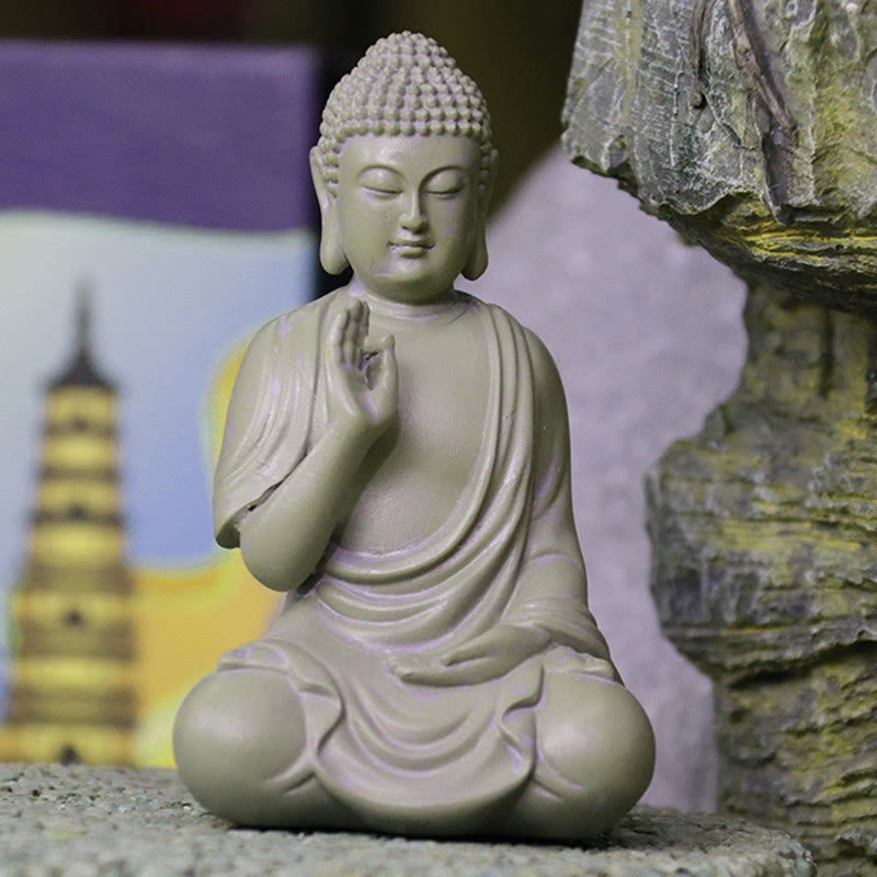 Nimara Ritual Small Meditation Prayer Resin Buddha Statue Compassion Home Desk Decoration