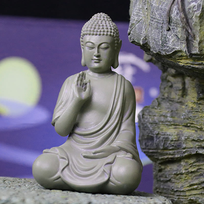 Nimara Ritual Small Meditation Prayer Resin Buddha Statue Compassion Home Desk Decoration