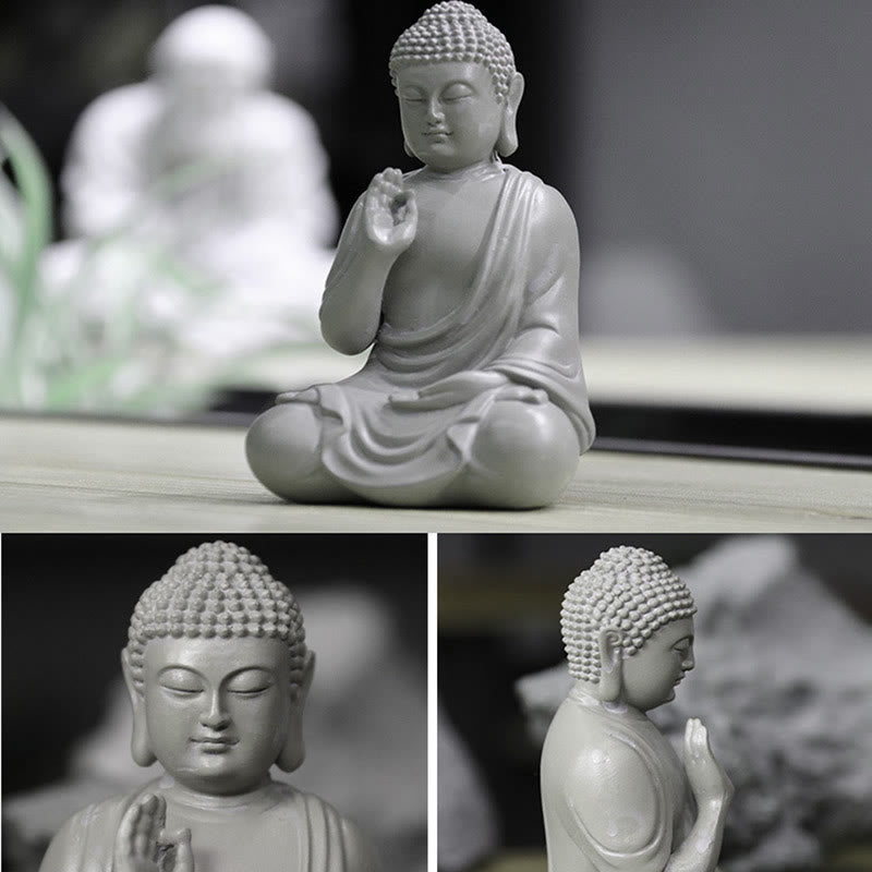 Nimara Ritual Small Meditation Prayer Resin Buddha Statue Compassion Home Desk Decoration