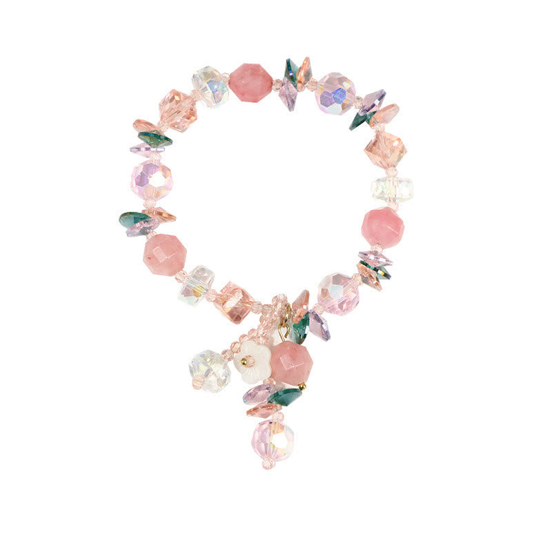Nimara Ritual Pink Crystal Green Crystal White Crystal Flower Warmth Bracelet
