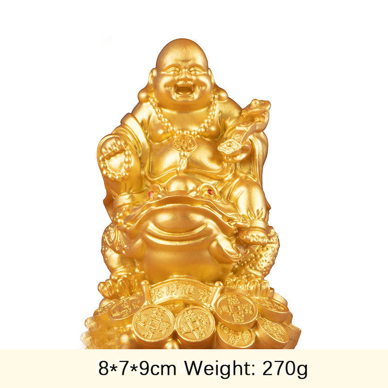 Nimara Ritual Laughing Buddha Feng Shui Frog Toad Copper Coins Attract Wealth Resin Statue Home Decoration