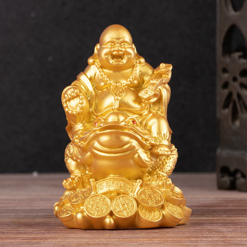 Nimara Ritual Laughing Buddha Feng Shui Frog Toad Copper Coins Attract Wealth Resin Statue Home Decoration