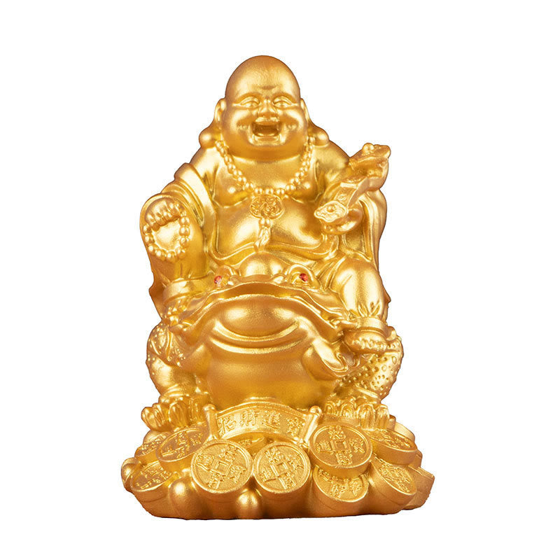 Nimara Ritual Laughing Buddha Feng Shui Frog Toad Copper Coins Attract Wealth Resin Statue Home Decoration