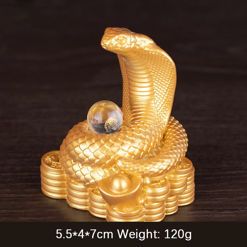 Nimara Ritual Year Of The Snake Ingots Copper Coins Ball Wealth Resin Statue Home Decoration