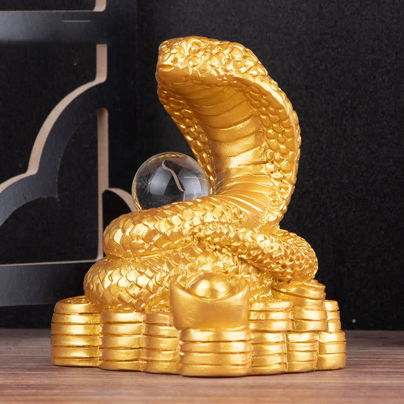 Nimara Ritual Year Of The Snake Ingots Copper Coins Ball Wealth Resin Statue Home Decoration
