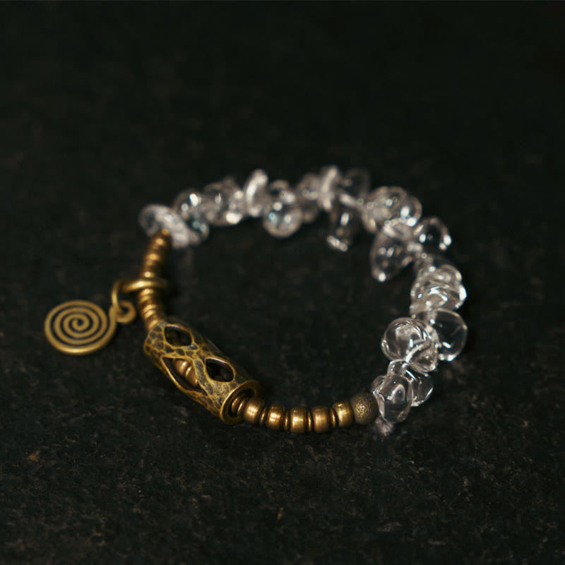 Nimara Ritual Irregular White Crystal Copper Clarity Bracelet
