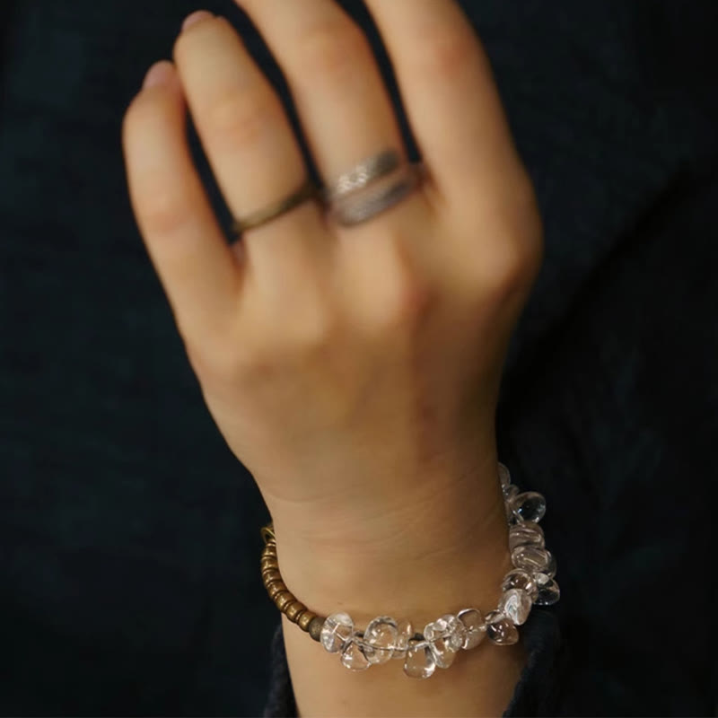 Nimara Ritual Irregular White Crystal Copper Clarity Bracelet