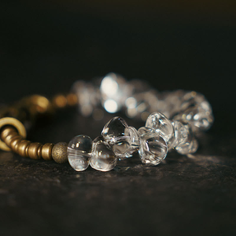 Nimara Ritual Irregular White Crystal Copper Clarity Bracelet