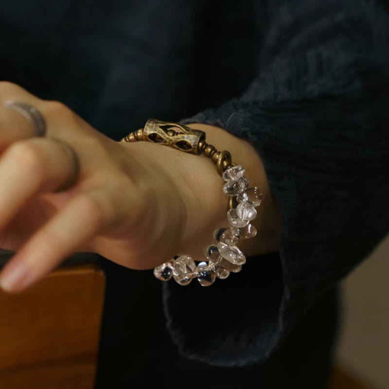 Nimara Ritual Irregular White Crystal Copper Clarity Bracelet