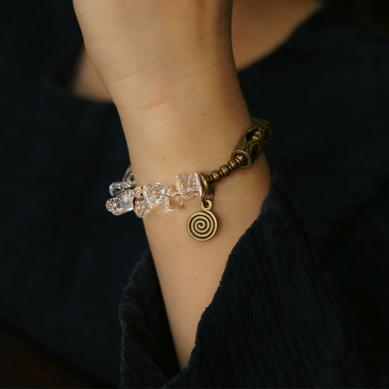 Nimara Ritual Irregular White Crystal Copper Clarity Bracelet