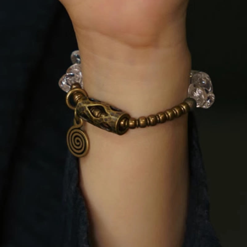 Nimara Ritual Irregular White Crystal Copper Clarity Bracelet