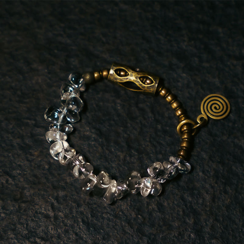 Nimara Ritual Irregular White Crystal Copper Clarity Bracelet