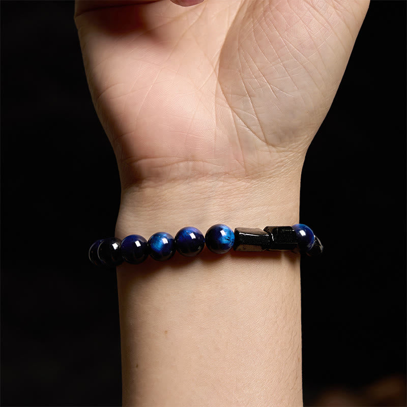 Nimara Ritual Blue Tiger Eye Black Tourmaline Strength Bracelet