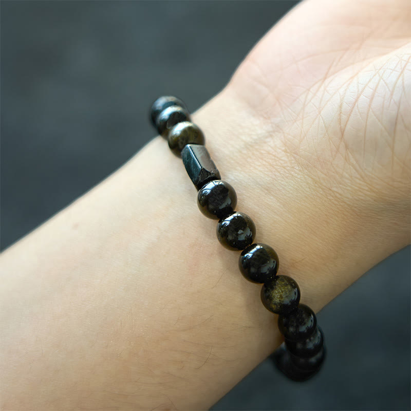 Nimara Ritual "All the best for Luck and Confidence" Obsidian Bracelet Includes Gift Message Card