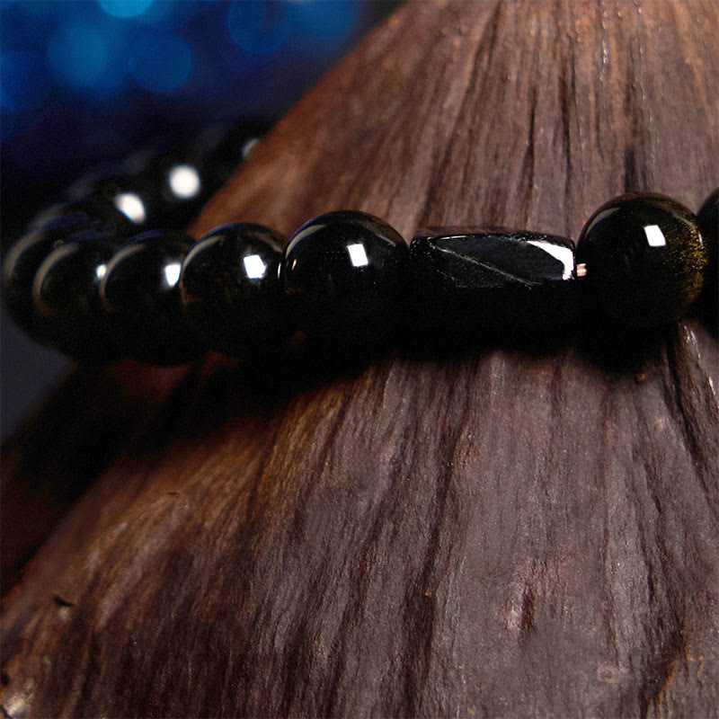 Nimara Ritual "All the best for Luck and Confidence" Obsidian Bracelet Includes Gift Message Card