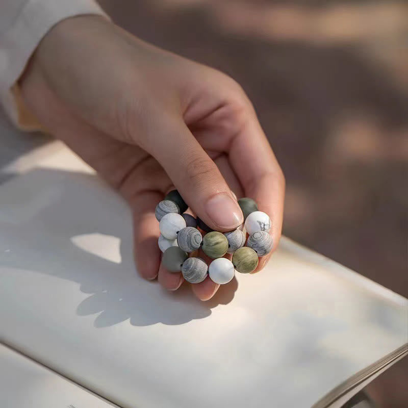 Nimara Ritual White Turquoise Picasso Jasper Green Calcite Blessing Bracelet