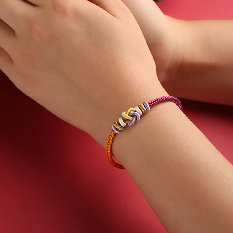 Nimara Ritual Colorful String Heart Knot Protection Braided Bracelet