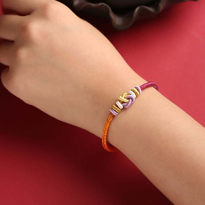 Nimara Ritual Colorful String Heart Knot Protection Braided Bracelet