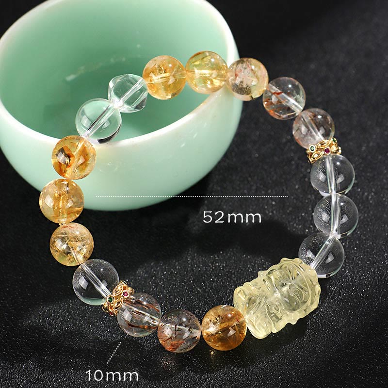Nimara Ritual Natural Citrine Pearl Topaz White Crystal Protection Bracelet