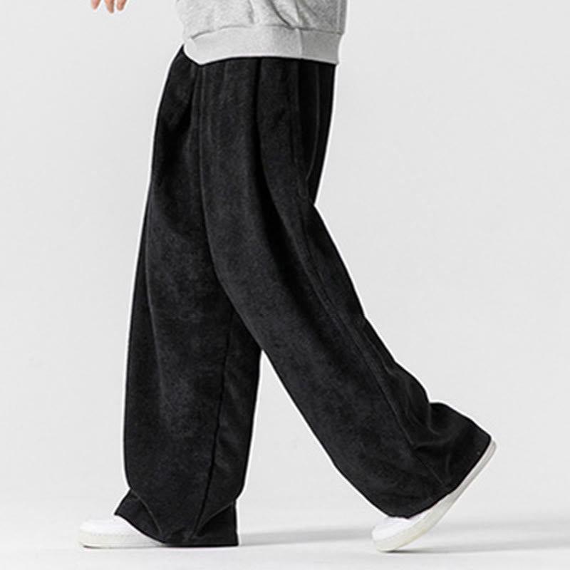 Nimara Ritual Solid Color Cotton Corduroy Men's Wide Leg Pants With Pockets