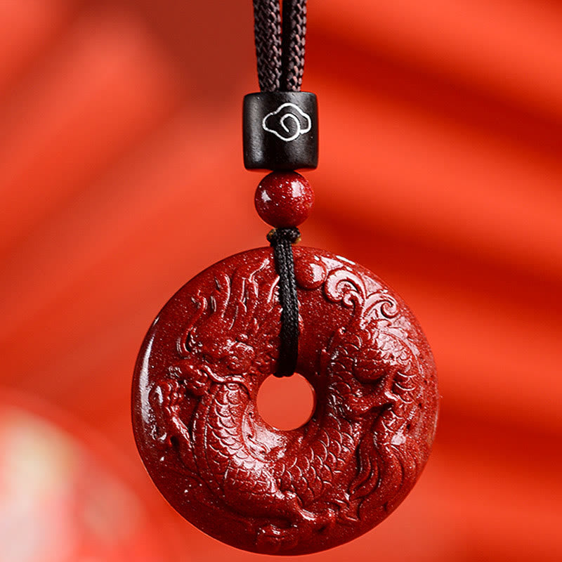 Nimara Ritual Chinese Zodiac Cinnabar Peace Buckle Calm Necklace Pendant