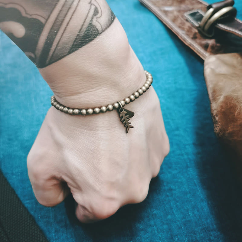 Nimara Ritual Brass Copper Fish Bone Healing Bracelet