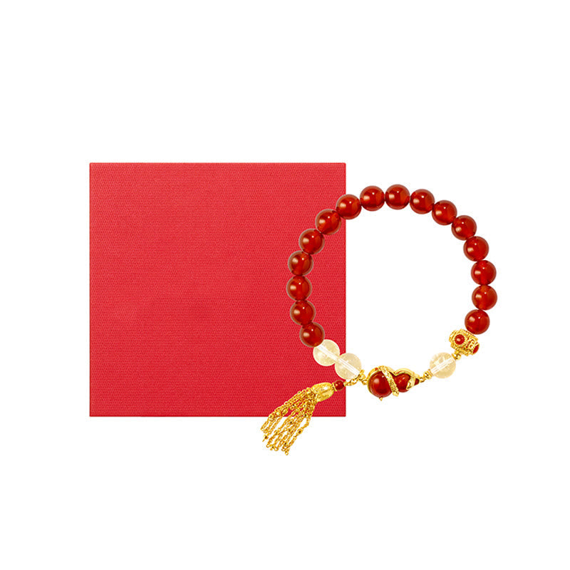 Nimara Ritual Red Agate Year Of The Snake Gourd Luck Bracelet Necklace Pendant