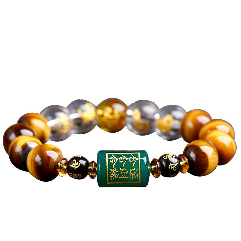 Nimara Ritual Chinese Zodiac Tiger Eye White Crystal Courage Bracelet