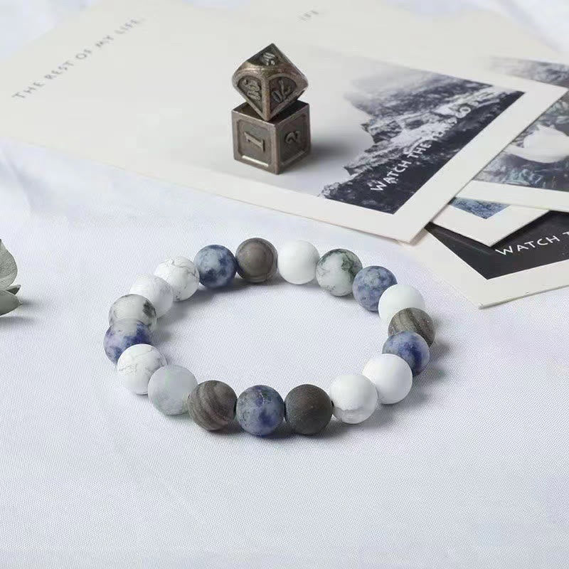 Nimara Ritual White Turquoise Picasso Jasper Blue Spot Jasper Relaxation Bracelet