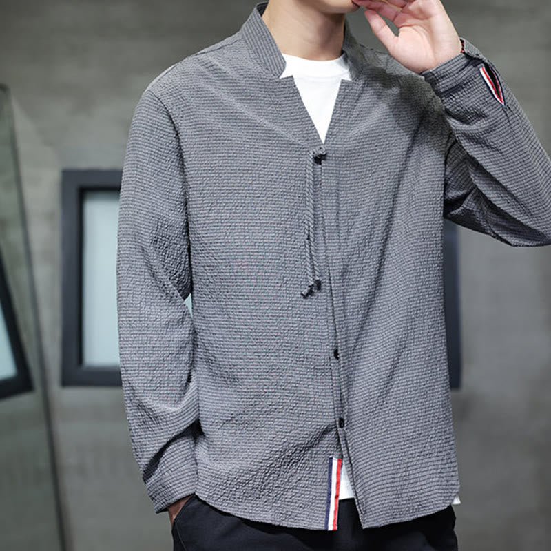 Nimara Ritual Fall Solid Color Men's Button Long Sleeve Shirt Clothing