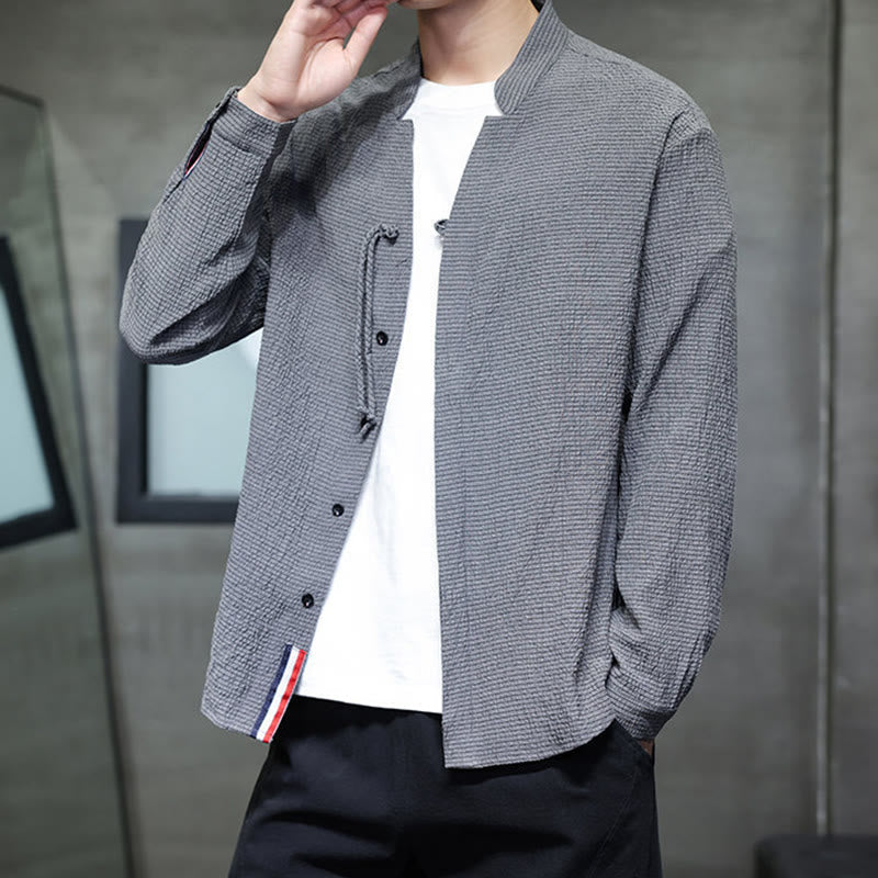 Nimara Ritual Fall Solid Color Men's Button Long Sleeve Shirt Clothing
