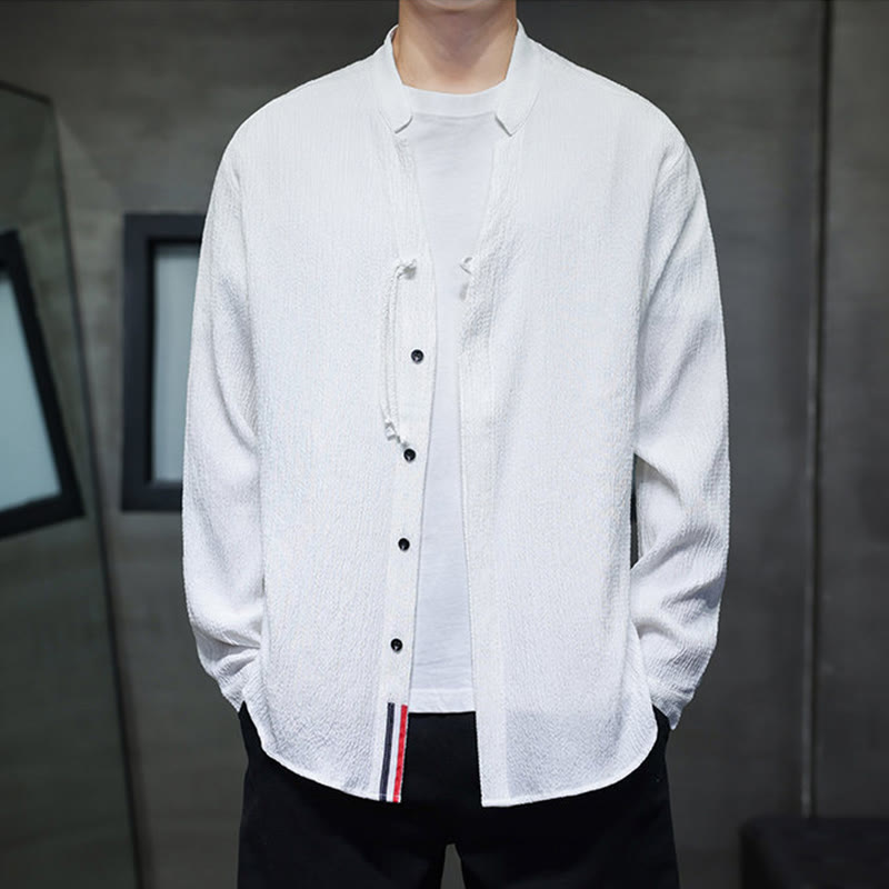 Nimara Ritual Fall Solid Color Men's Button Long Sleeve Shirt Clothing