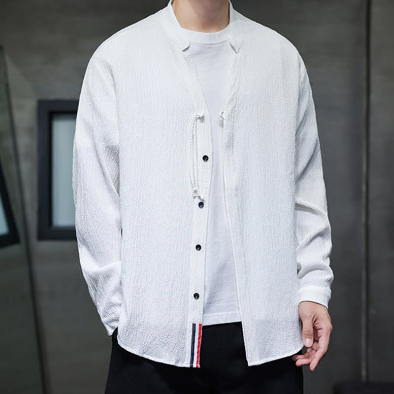 Nimara Ritual Fall Solid Color Men's Button Long Sleeve Shirt Clothing