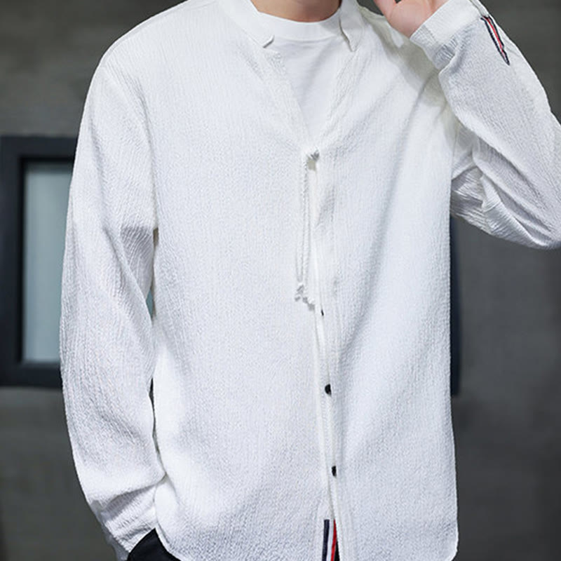 Nimara Ritual Fall Solid Color Men's Button Long Sleeve Shirt Clothing