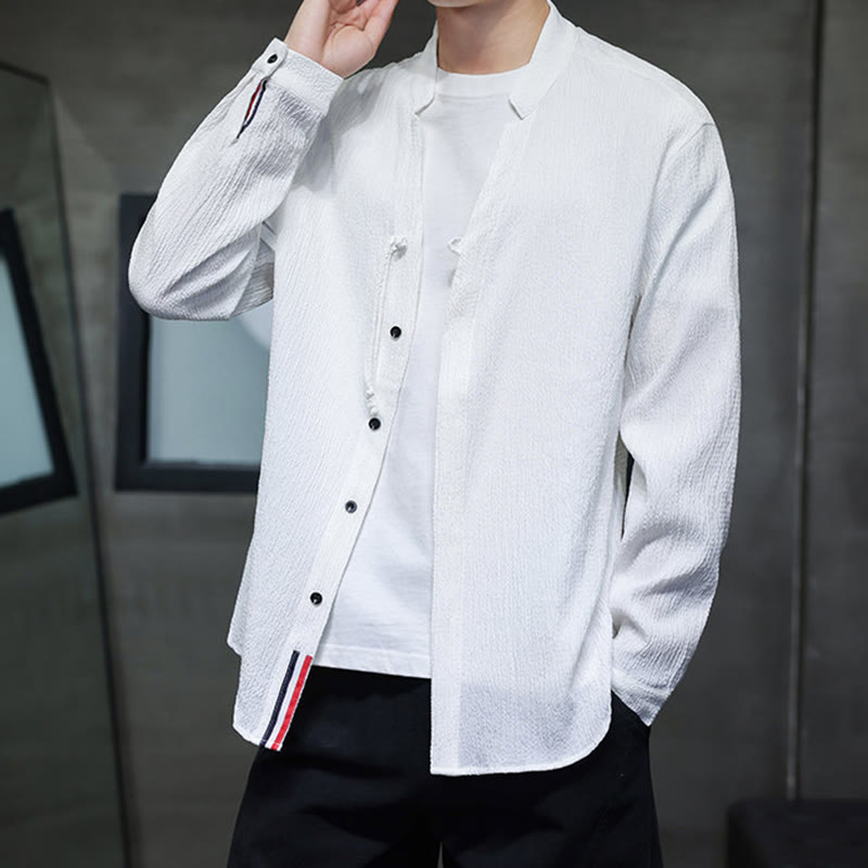 Nimara Ritual Fall Solid Color Men's Button Long Sleeve Shirt Clothing
