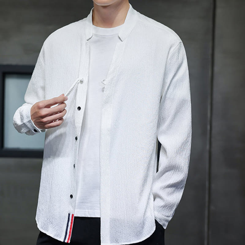 Nimara Ritual Fall Solid Color Men's Button Long Sleeve Shirt Clothing
