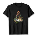 Nimara Ritual Meditating Buddha Blooming Flowers Pattern Tee T-shirt