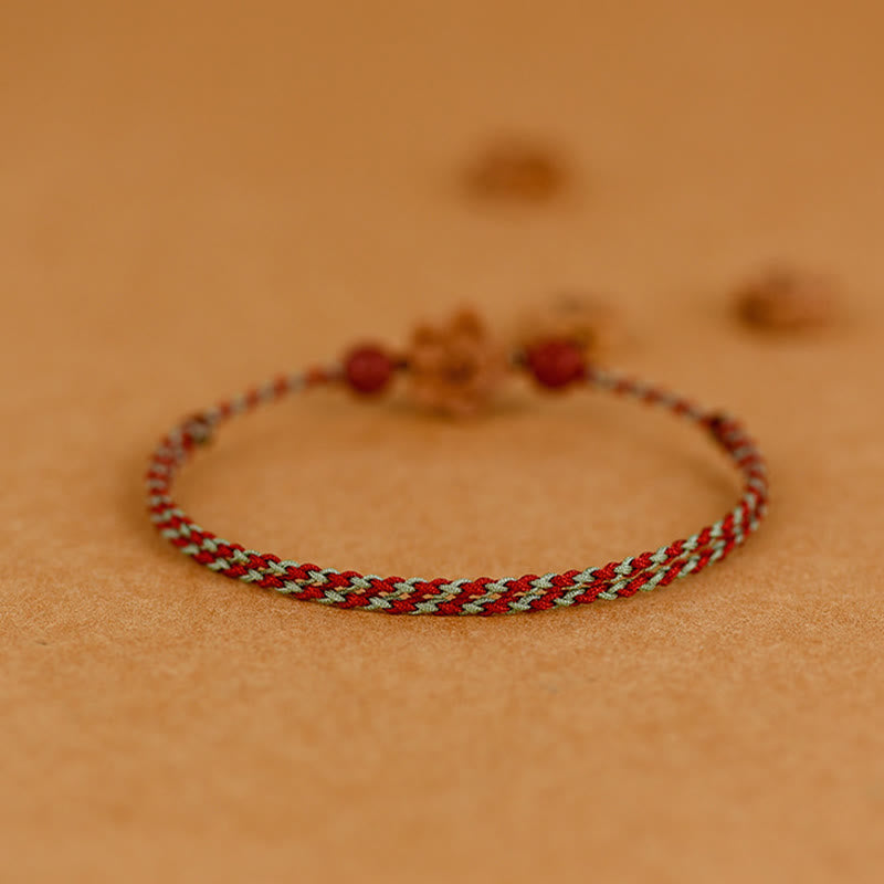 Nimara Ritual Peach Wood Small Peach Blossom Cinnabar Wealth String Bracelet Anklet