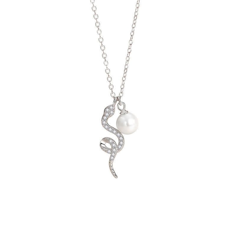 Nimara Ritual 925 Sterling Silver Pearl Year Of The Snake Blessing Sincerity Necklace Pendant