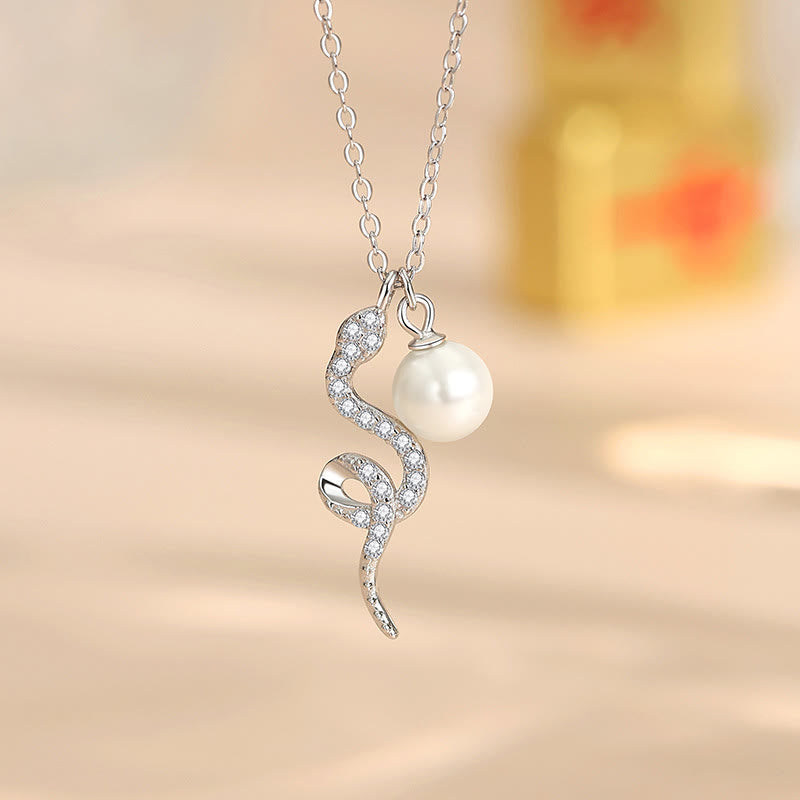 Nimara Ritual 925 Sterling Silver Pearl Year Of The Snake Blessing Sincerity Necklace Pendant