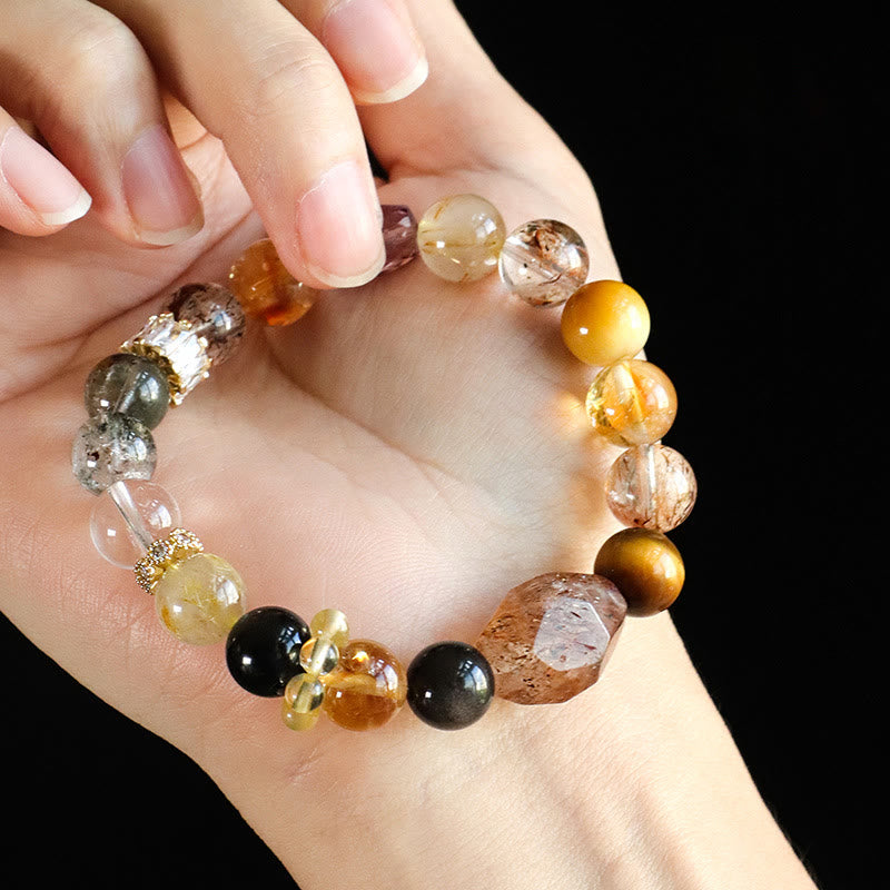 Nimara Ritual Super Seven Crystal Topaz Obsidian Tiger Eye Positivity Bracelet