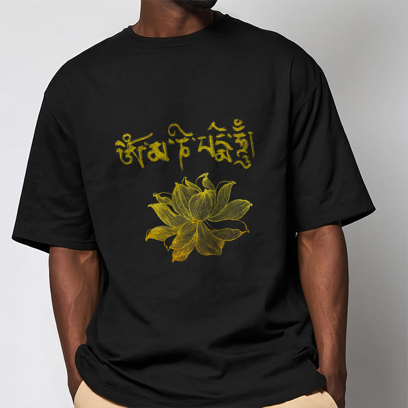 Nimara Ritual Golden Lotus Sanskrit Tee T-shirt