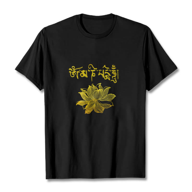 Nimara Ritual Golden Lotus Sanskrit Tee T-shirt