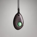 Nimara Ritual Ebony Wood Green Aventurine Peace Calm Necklace Pendant