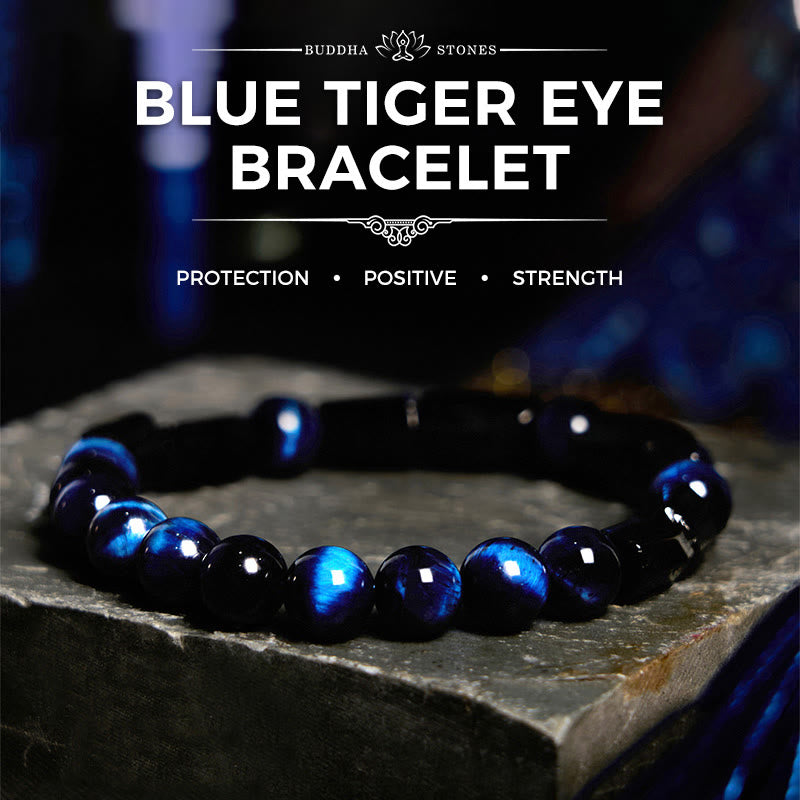 Nimara Ritual Blue Tiger Eye Black Tourmaline Strength Bracelet